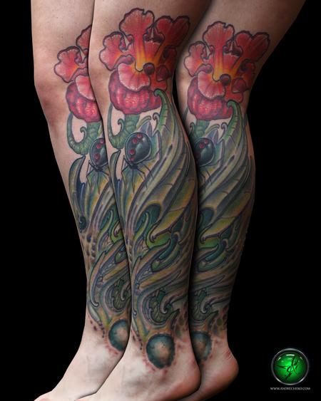 Tattoos - Bio organic spider plant leg color tattoo - 78420